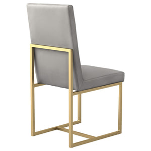 Sillas de comedor Conway tapizadas en gris y dorado envejecido (juego de 2)