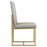 Sillas de comedor Conway tapizadas en gris y dorado envejecido (juego de 2)