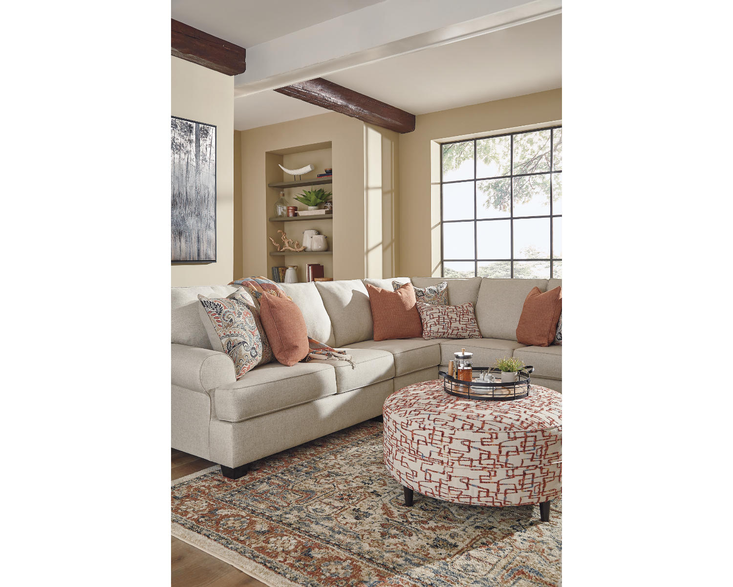 Amici 3-Piece Sectional with Ottoman