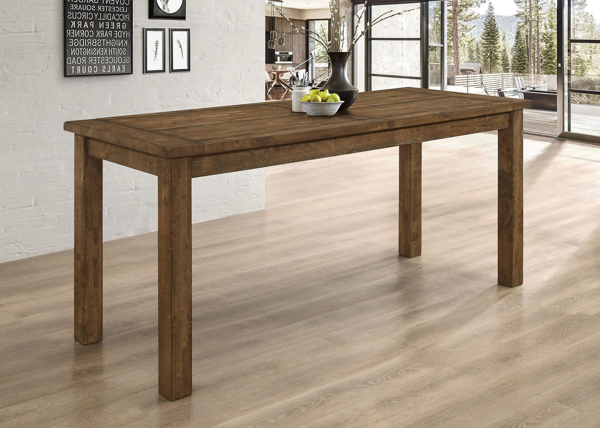 Mesa de comedor Coleman de 84 pulgadas de altura de mostrador en marrón dorado