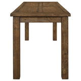 Mesa de comedor Coleman de 84 pulgadas de altura de mostrador en marrón dorado