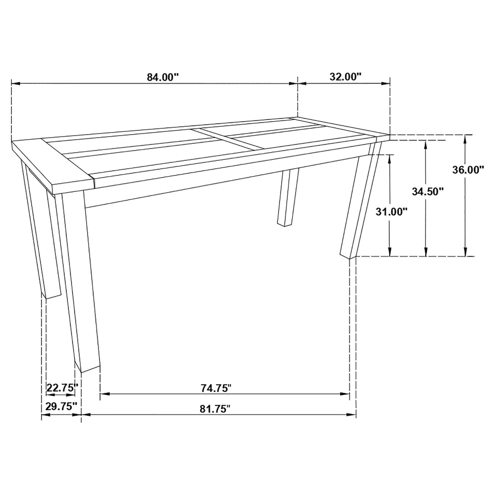 Mesa de comedor Coleman de 84 pulgadas de altura de mostrador en marrón dorado