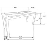 Mesa de comedor Coleman de 84 pulgadas de altura de mostrador en marrón dorado