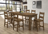 Mesa de comedor Coleman de 84 pulgadas de altura de mostrador en marrón dorado