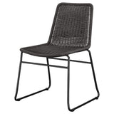 Dacy Faux Rattan Metal Dining Side Chair Brown (Set of 2)