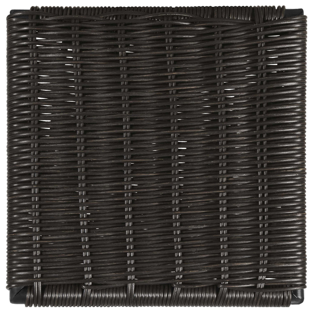 Dacy Faux Rattan Metal Dining Side Chair Brown (Set of 2)