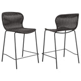 Silla de mostrador Mckinley de metal y ratán sintético marrón (juego de 2)