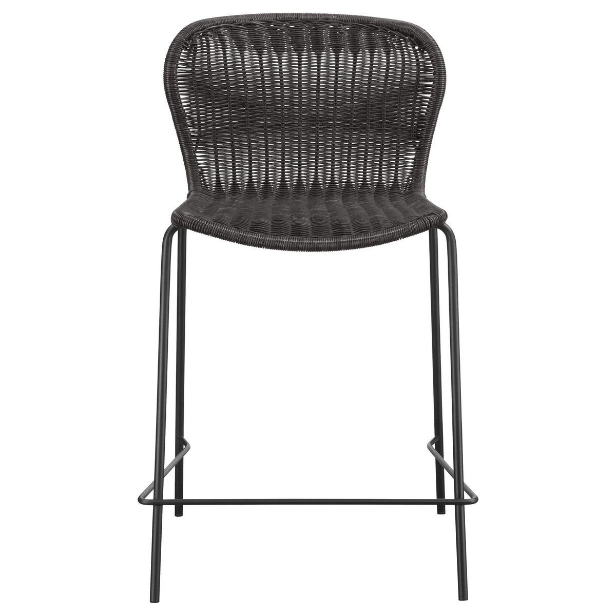 Silla de mostrador Mckinley de metal y ratán sintético marrón (juego de 2)