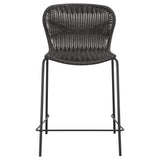 Silla de mostrador Mckinley de metal y ratán sintético marrón (juego de 2)