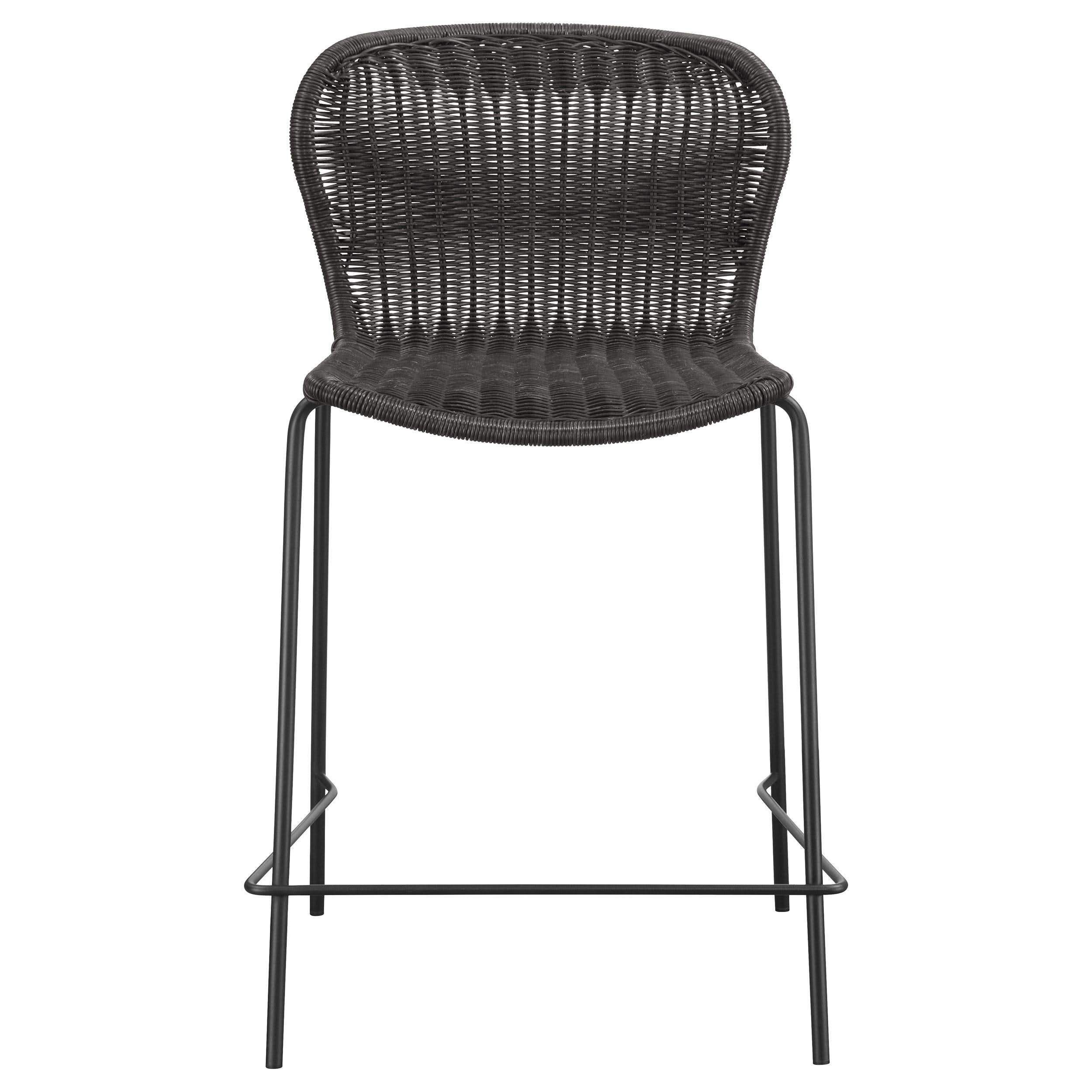 Silla de mostrador Mckinley de metal y ratán sintético marrón (juego de 2)