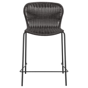 Silla de mostrador Mckinley de metal y ratán sintético marrón (juego de 2)