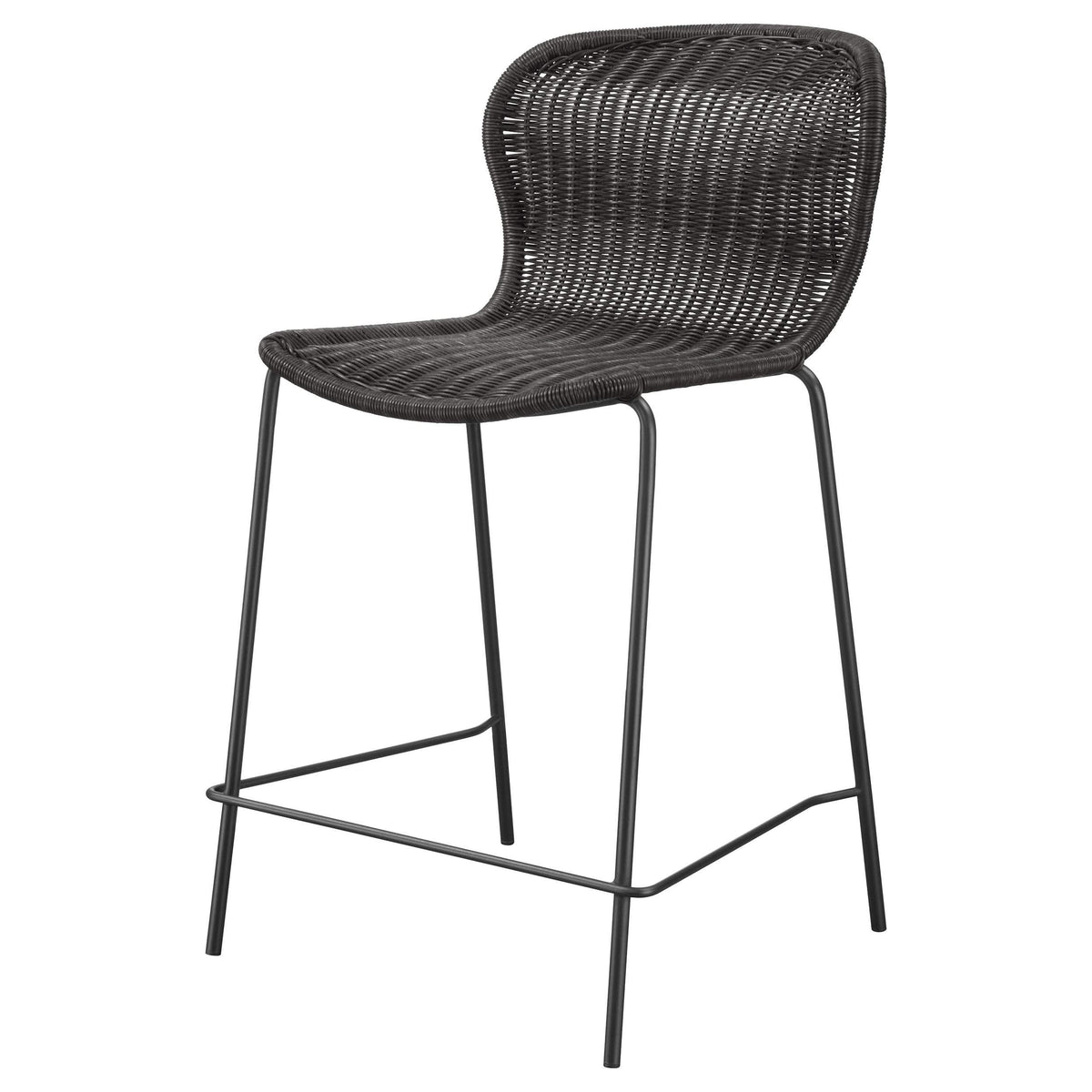 Silla de mostrador Mckinley de metal y ratán sintético marrón (juego de 2)