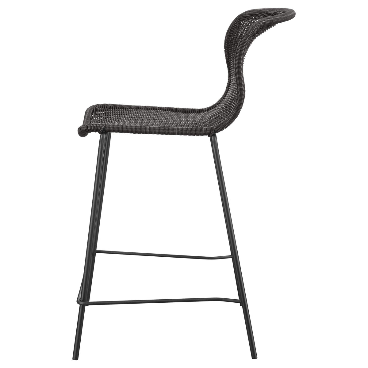 Silla de mostrador Mckinley de metal y ratán sintético marrón (juego de 2)