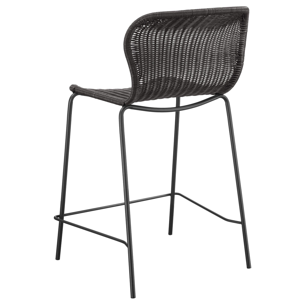 Silla de mostrador Mckinley de metal y ratán sintético marrón (juego de 2)