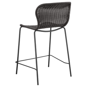 Silla de mostrador Mckinley de metal y ratán sintético marrón (juego de 2)