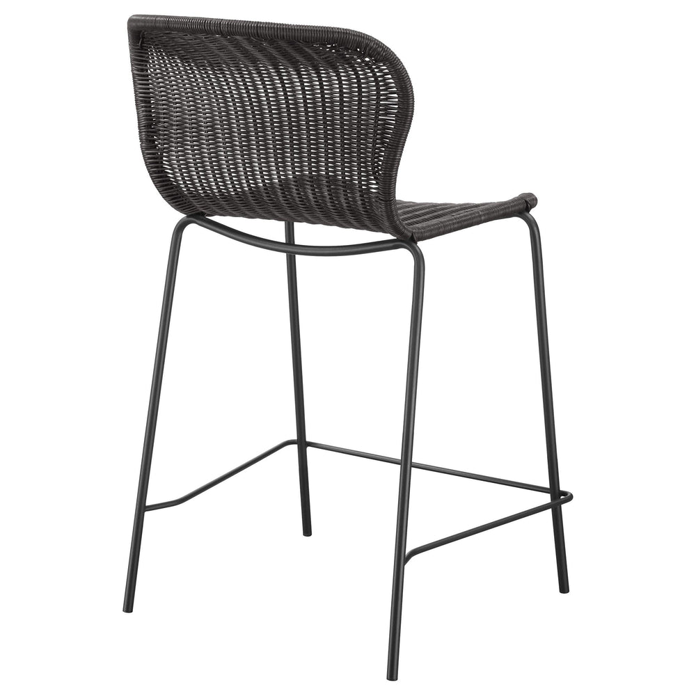 Silla de mostrador Mckinley de metal y ratán sintético marrón (juego de 2)