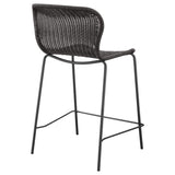 Silla de mostrador Mckinley de metal y ratán sintético marrón (juego de 2)