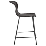 Silla de mostrador Mckinley de metal y ratán sintético marrón (juego de 2)