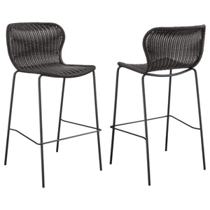 Silla de bar McKinley de ratán sintético marrón (juego de 2)