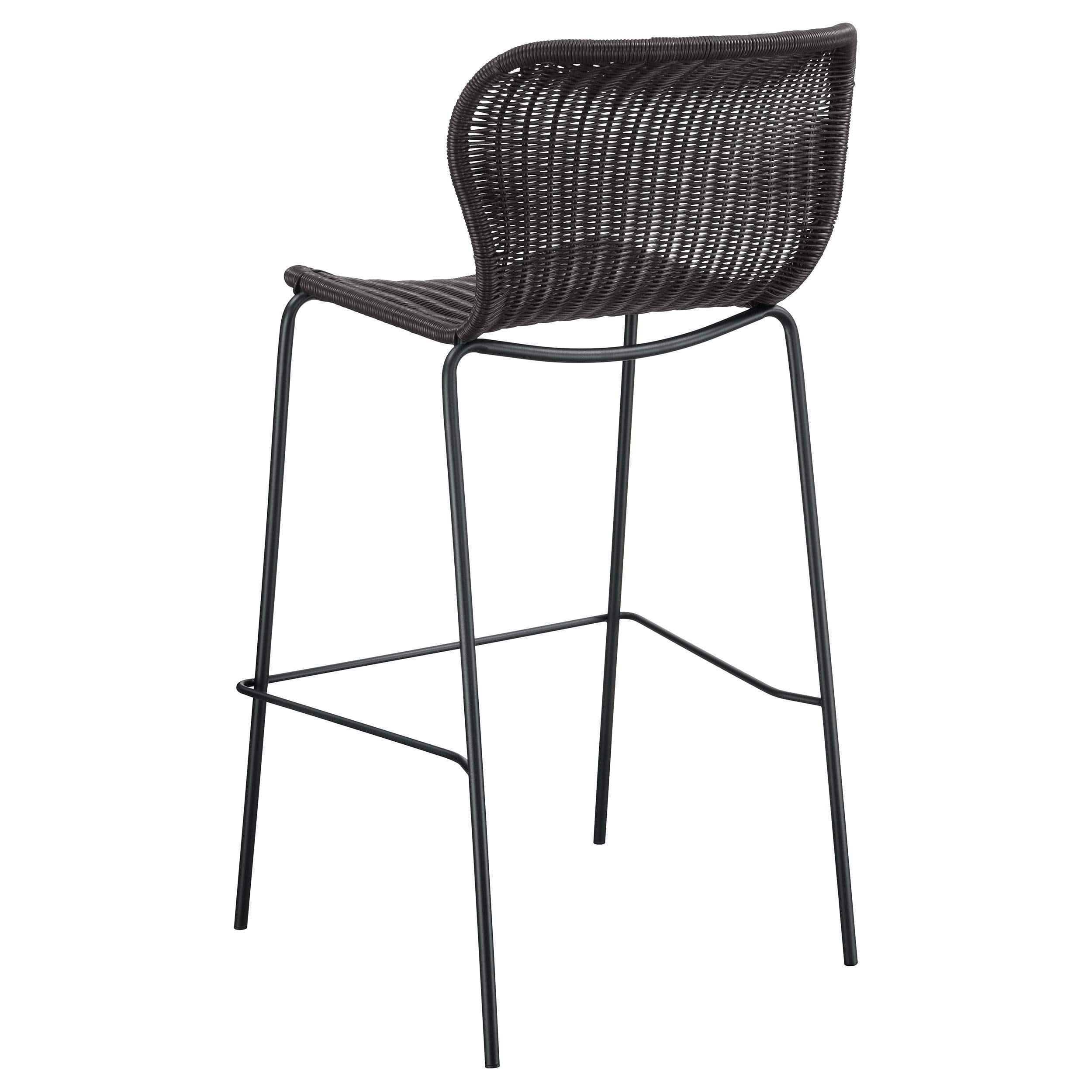 Silla de bar McKinley de ratán sintético marrón (juego de 2)