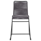 Silla de mostrador de metal Jerome con cuerda tejida, color carbón (juego de 2)
