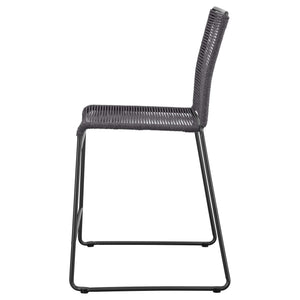Silla de mostrador de metal Jerome con cuerda tejida, color carbón (juego de 2)
