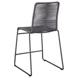 Silla de mostrador de metal Jerome con cuerda tejida, color carbón (juego de 2)