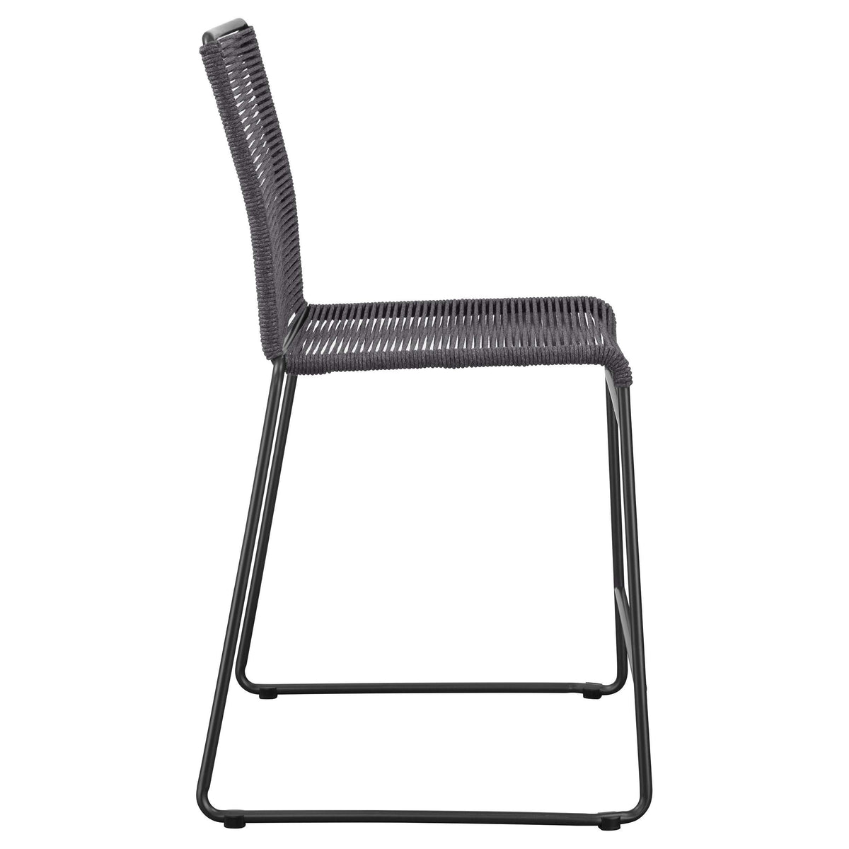 Silla de mostrador de metal Jerome con cuerda tejida, color carbón (juego de 2)