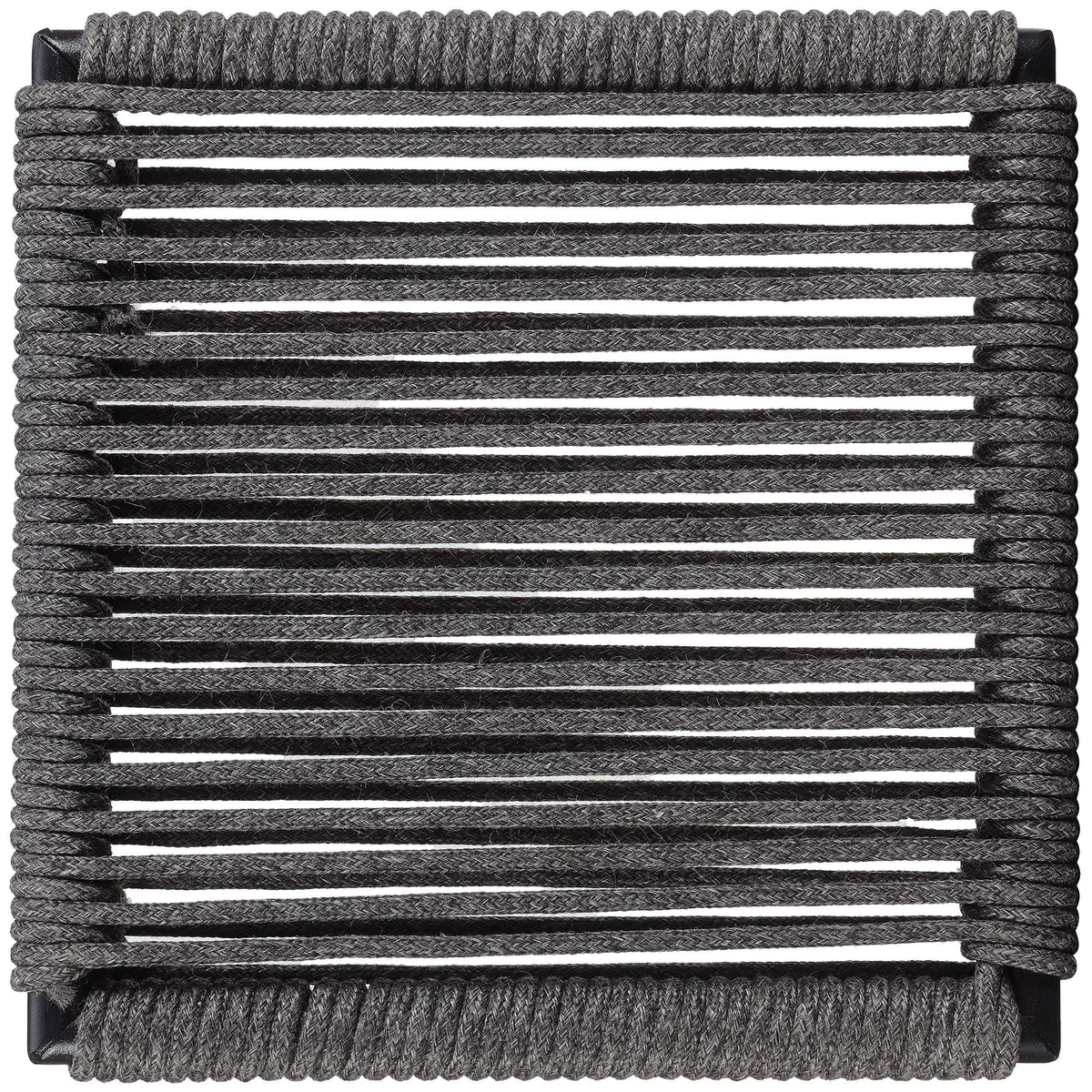 Silla de mostrador de metal Jerome con cuerda tejida, color carbón (juego de 2)