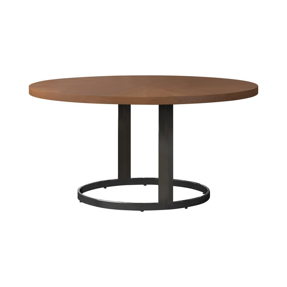 Round  60-inch Wood Dining Table Natural Cherry