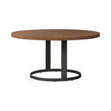 Mesa de comedor redonda de madera de cerezo natural de 60 pulgadas