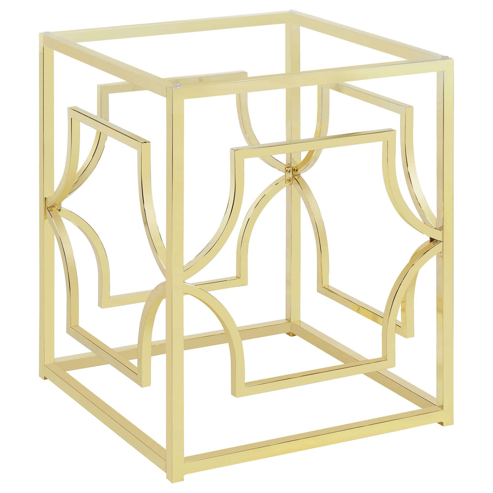 Mesa de comedor cuadrada de metal Starlight con base de latón
