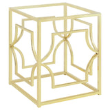 Mesa de comedor cuadrada de metal Starlight con base de latón
