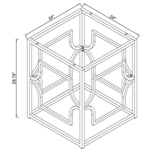 Mesa de comedor cuadrada de metal Starlight con base de latón