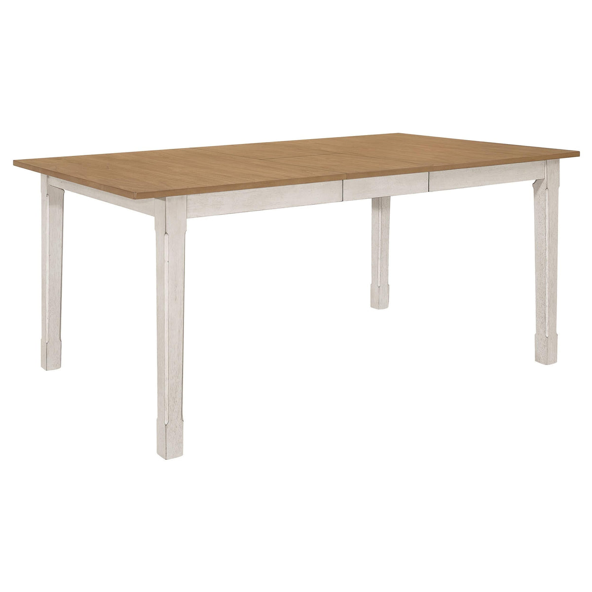 Mesa de comedor Kirby de 71 pulgadas con hojas extensibles, rústica, color blanco roto