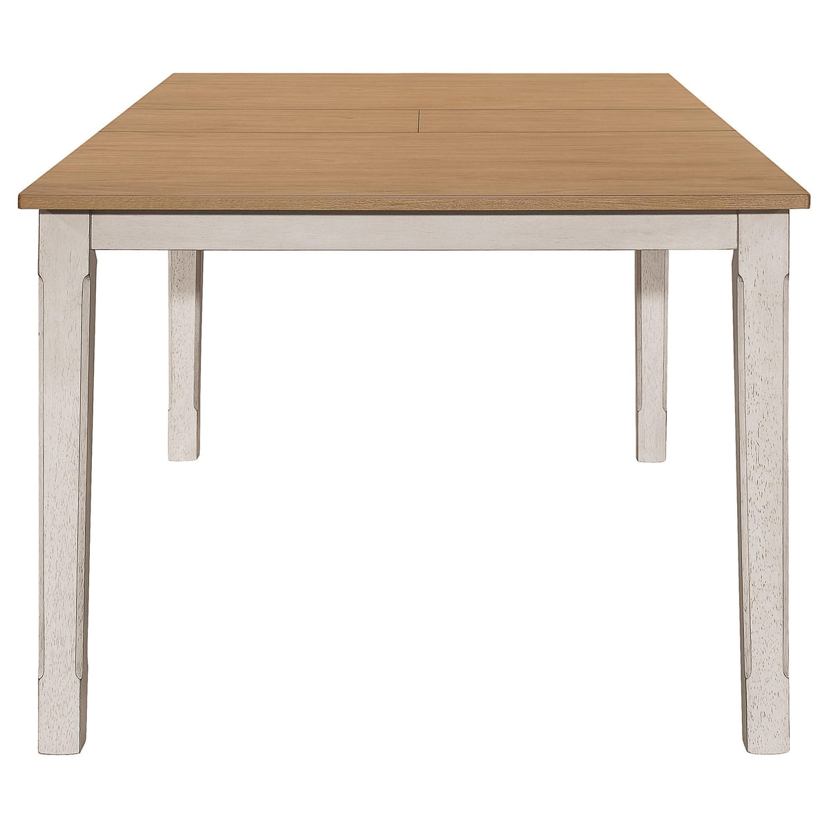 Mesa de comedor Kirby de 71 pulgadas con hojas extensibles, rústica, color blanco roto