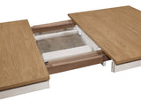 Mesa de comedor Kirby de 71 pulgadas con hojas extensibles, rústica, color blanco roto