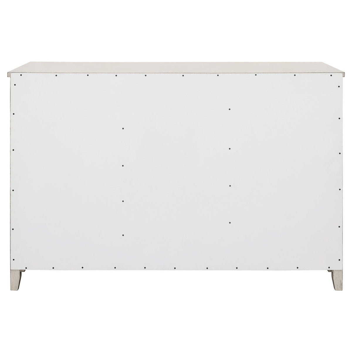 Aparador Kirby de 3 cajones, estilo buffet, rústico, blanco roto