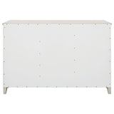 Aparador Kirby de 3 cajones, estilo buffet, rústico, blanco roto