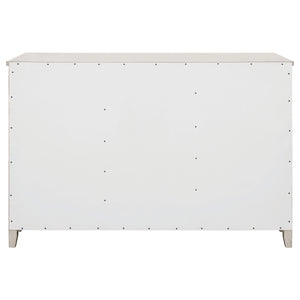 Aparador Kirby de 3 cajones, estilo buffet, rústico, blanco roto