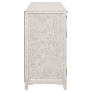 Aparador Kirby de 3 cajones, estilo buffet, rústico, blanco roto