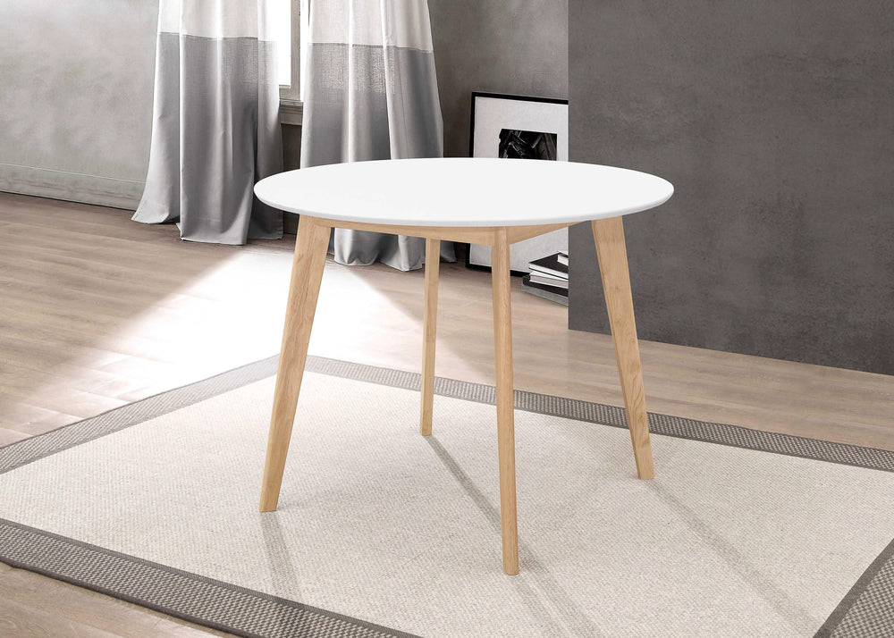 Mesa de comedor redonda Breckenridge de 40 pulgadas en blanco mate