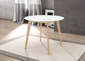 Mesa de comedor redonda Breckenridge de 40 pulgadas en blanco mate