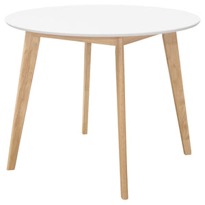 Mesa de comedor redonda Breckenridge de 40 pulgadas en blanco mate