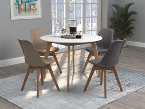 Mesa de comedor redonda Breckenridge de 40 pulgadas en blanco mate