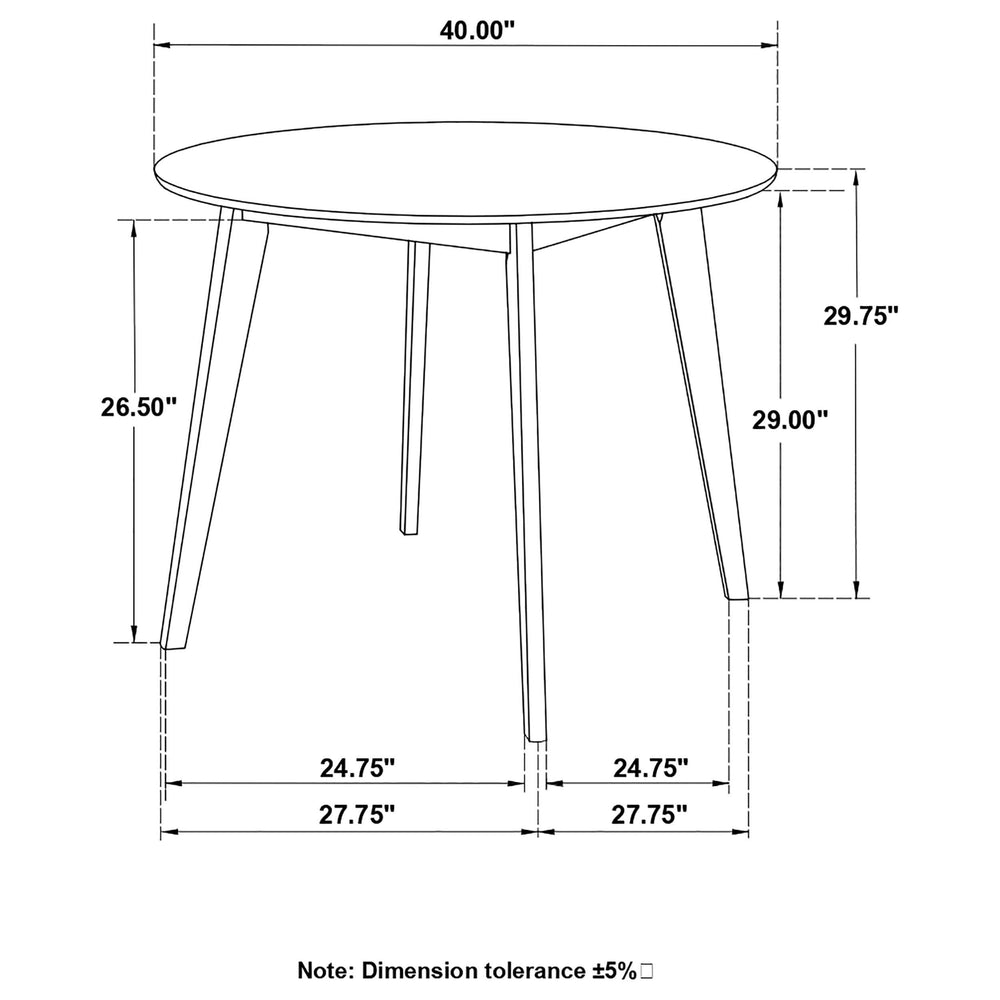 Mesa de comedor redonda Breckenridge de 40 pulgadas en blanco mate