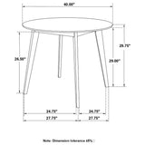 Mesa de comedor redonda Breckenridge de 40 pulgadas en blanco mate