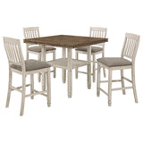 Juego de comedor Sarasota de 5 piezas con hojas abatibles, color crema rústico