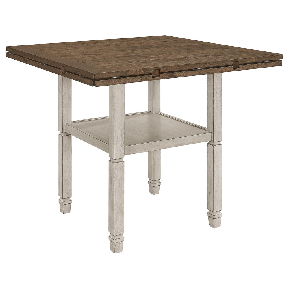 Juego de comedor Sarasota de 5 piezas con hojas abatibles, color crema rústico