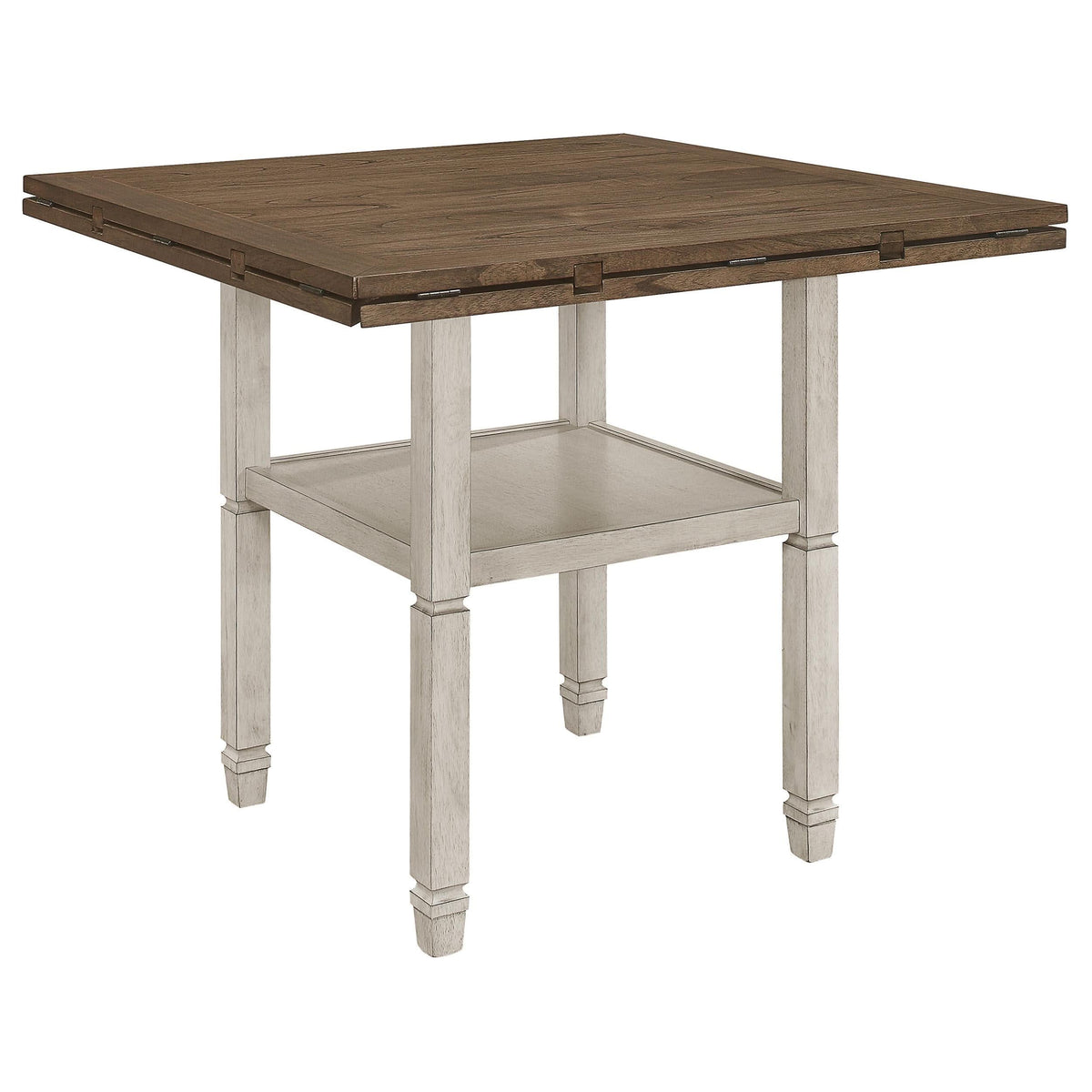 Juego de comedor Sarasota de 5 piezas con hojas abatibles, color crema rústico
